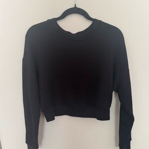 Reformation Black Cropped Sweatshirt